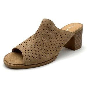 Dirty Laundry Take All Suede Heeled Slide Sandal, Women's Size 10 M, Camel